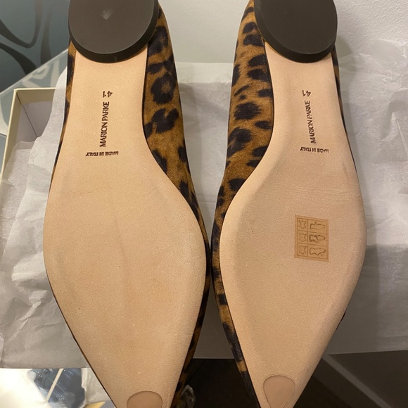 Brand New Marion Parke Classic Pointy Toe Leopard print flat shoes - Picture 13 of 15